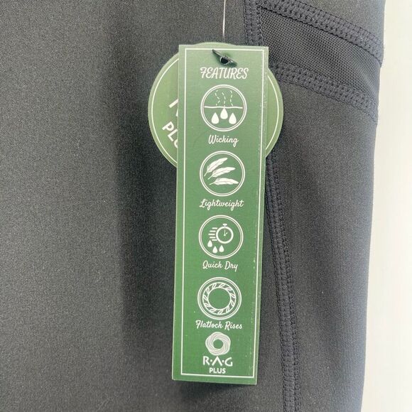 RAG Plus Women’s Jet Black Lightweight Quick Dry Active 21” Capri Leggings 3X - Picture 4 of 13